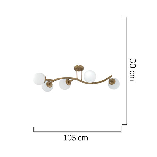 Apliqa İzem 5'li Eskitme Modern Plafonyer Genç Odası Mutfak Yatak Odası Avize
