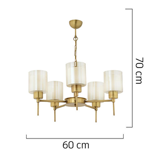 Apliqa Goldie 5 Li Eskitme Modern Yatak Odası Salon Avize