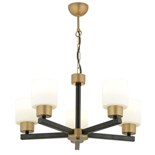 Apliqa Jade 5 Li Avize Eskitme Siyah Boyalı Beyaz Camlı Modern Genç Odası Yatak Odası Retro Salon Avize