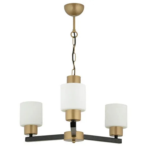 Apliqa Jade 3 Lü Avize Eskitme Siyah Boyalı Beyaz Camlı Modern Genç Odası Yatak Odası Retro Salon Avize