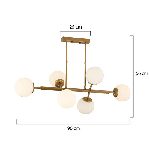 Apliqa Nazar 6lı Eskitme Modern Tasarım Yemek Odası, Yatak Odası Salon Avize