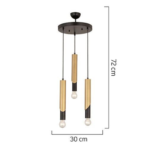 Apliqa Vegamu 3lü Yuvarlak Eskitme Modern Koridor Mutfak Salon Retro Avize