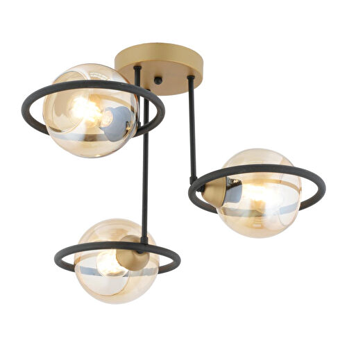 Apliqa Becca 3'lü Siyah Eskitme Bal Camlı Top Avize Modern Oturma Odası Salon Avize Apliqa Becca 3'lü Siyah Eskitme Bal Camlı Top Avize Modern Oturma Odası Salon Avize