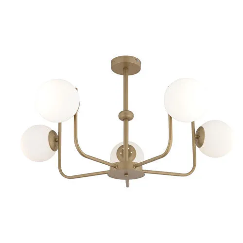 Apliqa Lowel 5'li Eskitme Beyaz Camlı Modern Koridor Yatak Odası Salon Avize