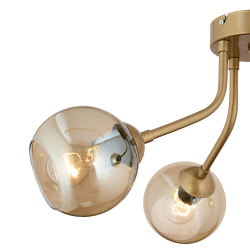 Apliqa David 3lü Eskitme Bal Camlı Modern Genç Odası Mutfaksalon Avize