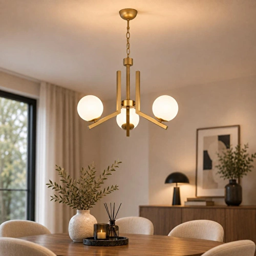 Apliqa Morgan 3 Lü Komple Eskitme Boyalı Beyaz Camlı Modern Genç Odası Yatak Odası Salon Avize