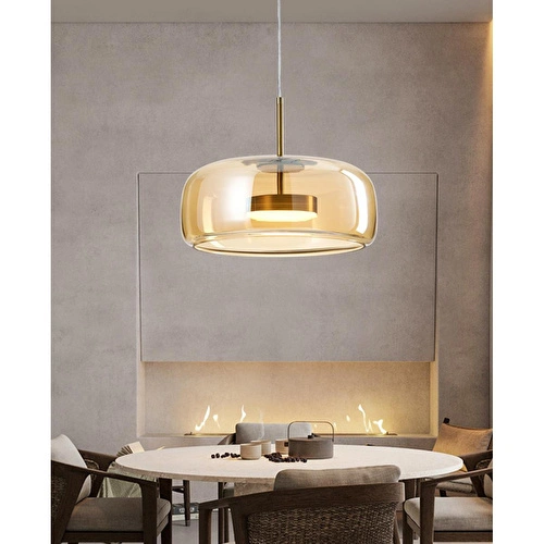 Apliqa Nantes 12 Watt 3000k Eskitme Bal Camlı Tekli Led Sarkıt Avize