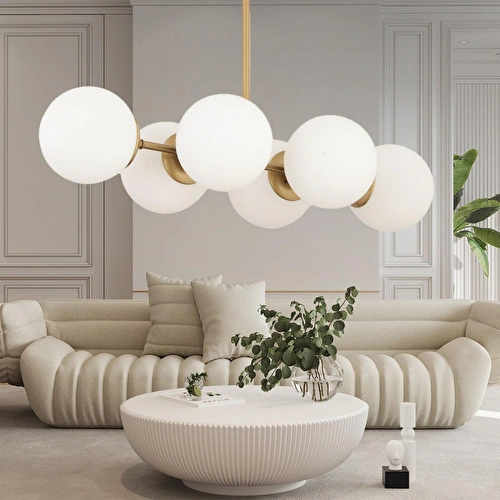 Apliqa Lema 6lı Eskitme Modern Yemek Masası Üstü Yatak Odası Salon Avize