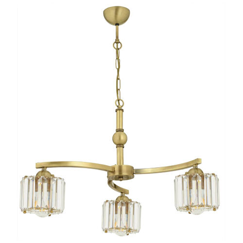 Apliqa Amir 3 Kollu Eskitme Kristalli Taşlı Modern Tasarım Kristal Salon Avize