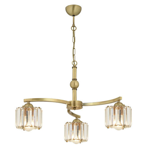 Apliqa Amir 3 Kollu Eskitme Kristalli Taşlı Modern Tasarım Kristal Salon Avize