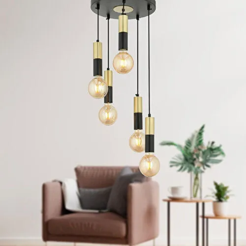 Apliqa Miranda 5li Sarkıt Eskitme Sarkıt Modern Genç Odası Mutfak Salon Sarkıt Avize