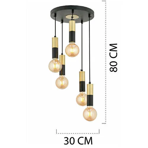 Apliqa Miranda 5li Sarkıt Eskitme Sarkıt Modern Genç Odası Mutfak Salon Sarkıt Avize