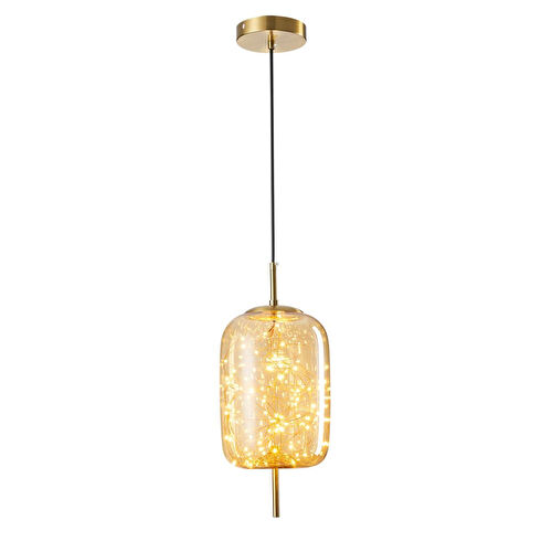 Apliqa Lewi 10 Watt 3000k Eskitme Bal Camlı Tekli Peri Led Sarkıt Avize