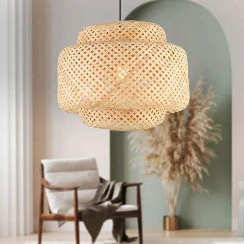 Apliqa Trudy Tekli Rattan Modern Tasarım Oturma Odası Avize