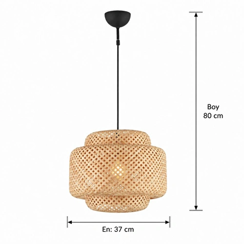 Apliqa Trudy Tekli Rattan Modern Tasarım Oturma Odası Avize