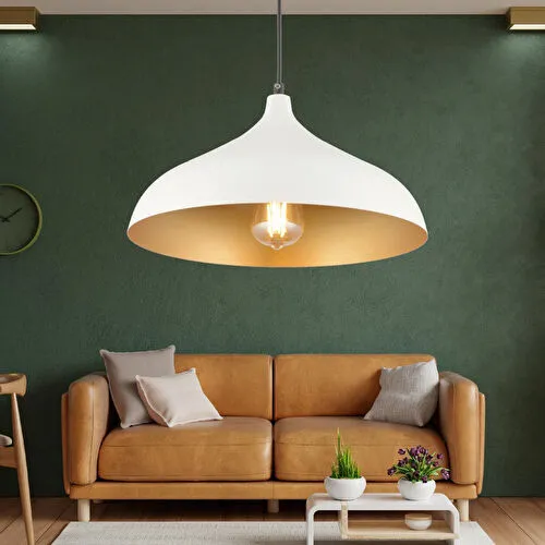 Apliqa Pera Beyaz Tekli Modern Retro Sarkıt Salon Avize