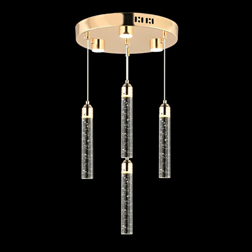 Apliqa Zaki 4 Lü Gold Kaplama 3 Renkli 58 Watt Ledli Modern Tasarım Oturma Odası,genç Odası,yatak Odası,salon Sarkıt Led Avize