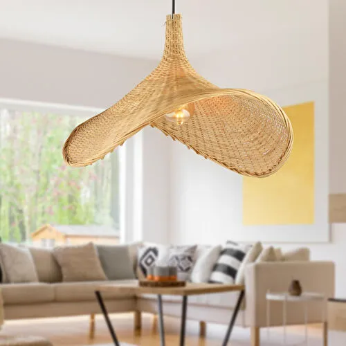 Apliqa Herta Tekli Rattan Modern Tasarım Oturma Odası Avize