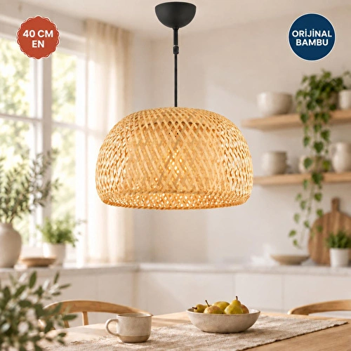 Apliqa Briella Tekli Rattan Modern Tasarım Oturma Odası Avize