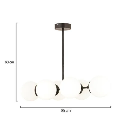 Apliqa Lema 6lı Siyah Modern Yemek Masası Üstü Yatak Odası Salon Avize