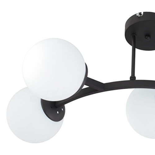 Apliqa İzem 3'lü Siyah Modern Plafonyer Genç Odası Mutfak Yatak Odası Avize