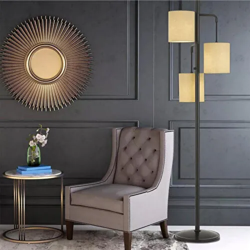 Apliqa Global 3lü Dekoratif Modern Tasarım Retro Ayaklı Salon Lambader
