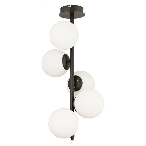 Apliqa Uzel 5li Siyah Modern Yatak Odası Retro Salon Avize