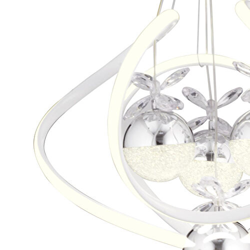 Apliqa Balca 4'lü Beyaz Krom 3 Renkli 84 Watt Ledli Kelebek Led Avize Top Avize Modern Oturma Odası, Koridor, Salon Led Avize