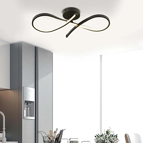 Apliqa Vetto Siyah 38 Watt Plafonyer 3 Renkli Ledli Modern Mutfak Banyo Led Salon Sarkıt Avize