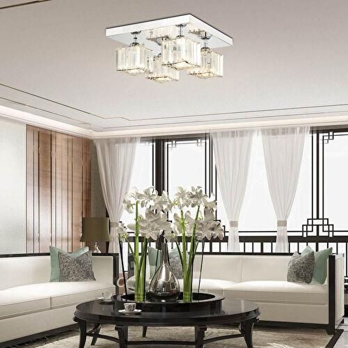 Apliqa Ri̇vi̇a 4 Lü Krom Kaplama Plafonyer Taşli Salon Avi̇ze Apliqa Ri̇vi̇a 4 Lü Krom Kaplama Plafonyer Taşli Salon Avi̇ze