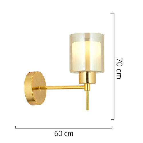 Apliqa Cemre 4 Lü Gold Modern Tasarım Yatak Odası Salon Avize-aplik Seti 3 Parça Avize-aplik Seti Seti