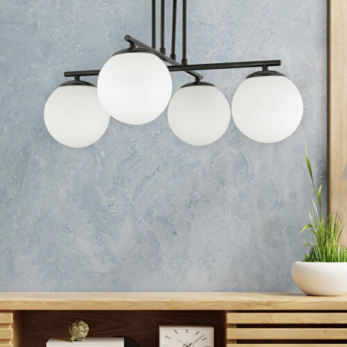 Apliqa Mali 4 Lü Siyah Avize Beyaz Camlı Modern Genç Odası Mutfak Yatak Odası Retro Salon Avize Apliqa Mali 4 Lü Siyah Avize Beyaz Camlı Modern Genç Odası Mutfak Yatak Odası Retro Salon Avize