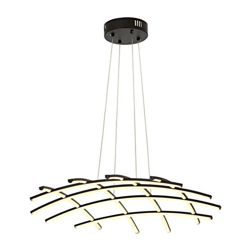 Apliqa Brian Mat Siyah Boyalı 3000k 92 Watt Sarkıt Salon Oturma Odası Ledli Avize