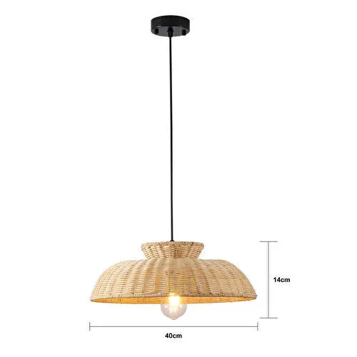 Apliqa Enrico Tekli Rattan Modern Tasarım Oturma Odası Avize