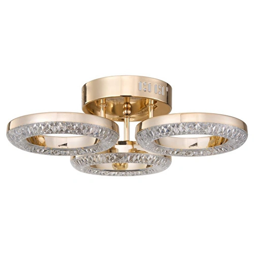 Apliqa Oylum 3'lü Gold 24 Watt Kristalli Koridor Salon Led Plafonyer Avize