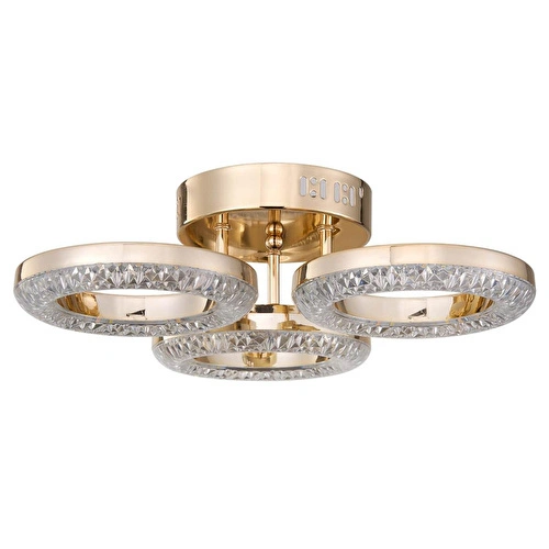 Apliqa Oylum 3'lü Gold 24 Watt Kristalli Koridor Salon Led Plafonyer Avize