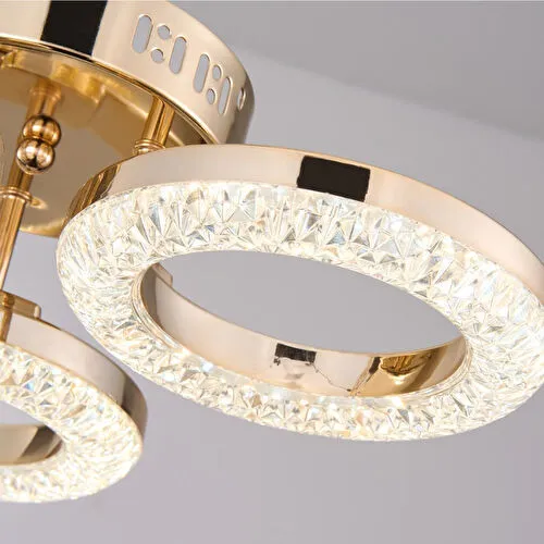 Apliqa Oylum 3'lü Gold 24 Watt Kristalli Koridor Salon Led Plafonyer Avize Apliqa Oylum 3'lü Gold 24 Watt Kristalli Koridor Salon Led Plafonyer Avize