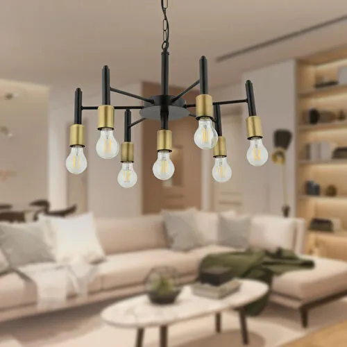 Apliqa Semin 7li Modern Cafe,restoran Için Uygun Retro Salon Avize