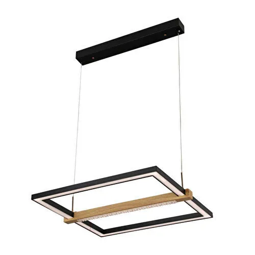 Apliqa April Siyah Kare 58 Watt Ahşap Desenli Modern Salon Led Sarkıt Avize Apliqa April Siyah Kare 58 Watt Ahşap Desenli Modern Salon Led Sarkıt Avize