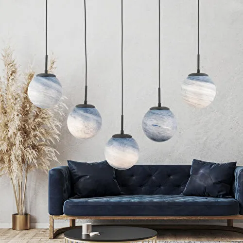 Apliqa Efser 5li̇ Sirali Avi̇ze Modern Oturma Odası Salon Sarkıt Avize