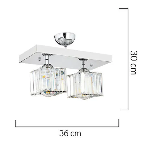 Apliqa Ri̇vi̇a 2 Li̇ Krom Kaplama Plafonyer Taşli Salon Avi̇ze Apliqa Ri̇vi̇a 2 Li̇ Krom Kaplama Plafonyer Taşli Salon Avi̇ze