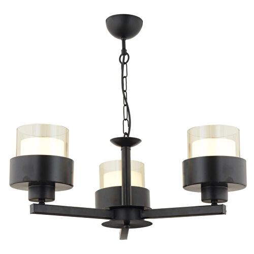 Apliqa Carla 3 Kollu Siyah Modern Genç Odası Mutfak Oturma Odası Retro Salon Avize