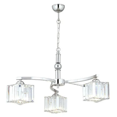 Apliqa Rima 3 Kollu Krom Kaplama Kristalli Taşlı Modern Tasarım Salon-yatak Odası Kristal Salon Avize