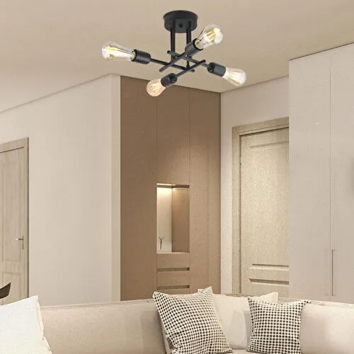 Apliqa Glam 4 Lü Modern Plafonyer Genç Odası Mutfak Yatak Odası Avize
