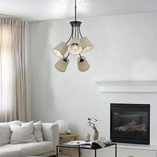 Apliqa Lara 5 Kollu Şapkalı Modern Retro Sarkıt Yatak Odası Salon Avize Apliqa Lara 5 Kollu Şapkalı Modern Retro Sarkıt Yatak Odası Salon Avize