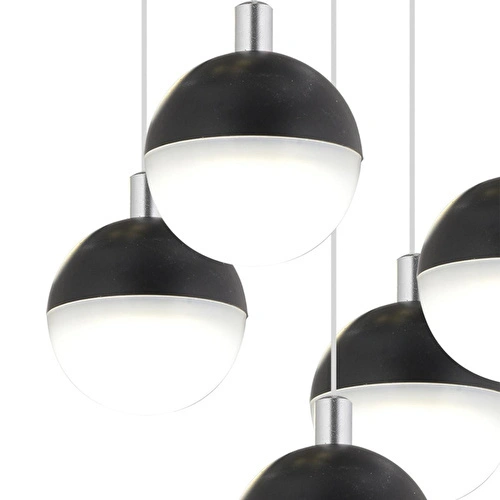 Apliqa Ekin 5'li Yuvarlak 47 Watt Siyah Ledli Kelebek Detaylı Modern Koridor, Yatak Odası Salon Sarkıt Led Avize