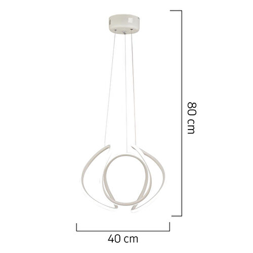 Apliqa Pietra Beyaz Sarkıt 56 Watt Sarkıt 3 Renkli Ledli Modern Mutfak Banyo Led Salon Sarkıt Avize