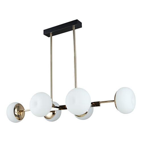 Apliqa Pura Sıralı Siyah Gold 60 Watt Modern Oturma Odası, Yemek Masası Üstü, Salon Avize