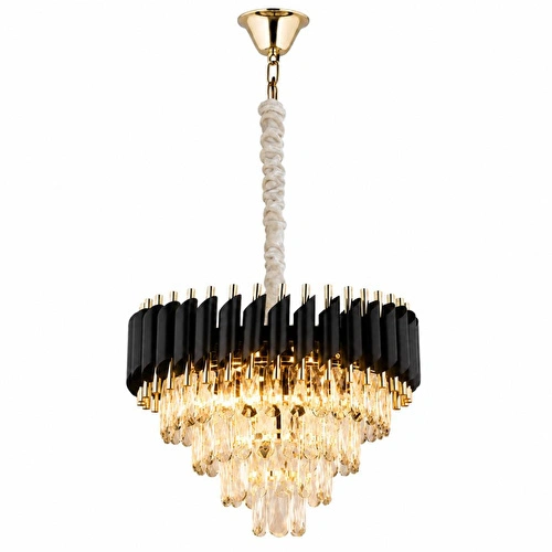 Apliqa Mikula 45'lik Yuvarlak Gold Kristal Taşlı Modern Oturma Odası Salon Sarkıt Avize ( Ürün Zincirlidir )