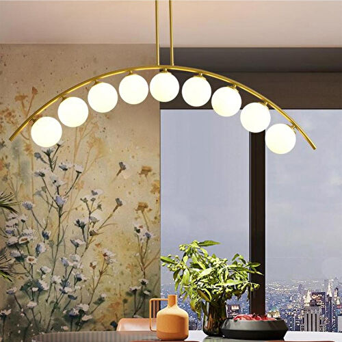 Apliqa Fralde 9 Lu Gold Modern Mutfak Cafe Restoran Için Uygun Retro Salon Avize